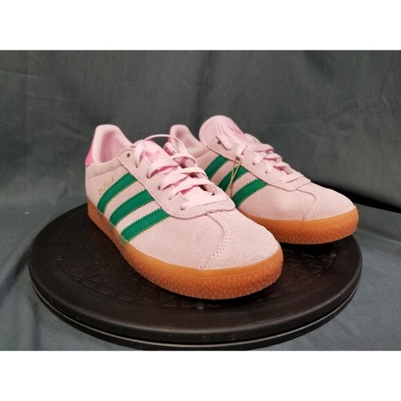 Adidas Gazelle C Girls Sneakers Suede Green Pink Size 3 NEW NO BOX! - Picture 10 of 11